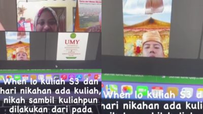 Viral Mahasiswa S3 Tetap Ikut Kuliah Online Saat Menikah, Dosen Ucapkan Selamat