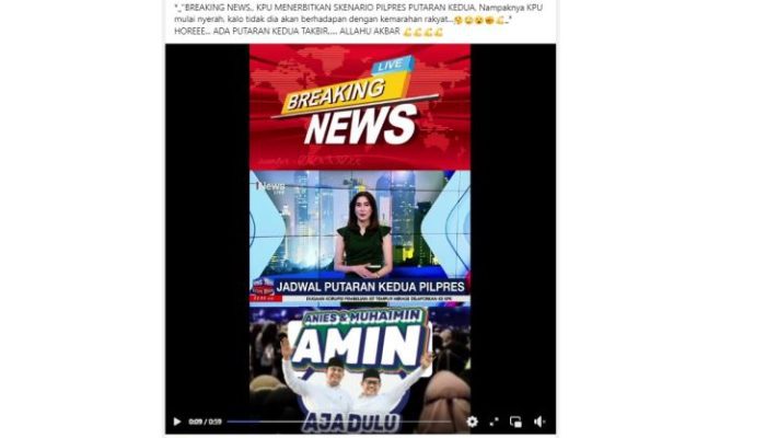 CEK FAKTA: KPU Umumkan Pilpres 2024 Putaran Kedua untuk Hindari Amarah Publik, Betulan?