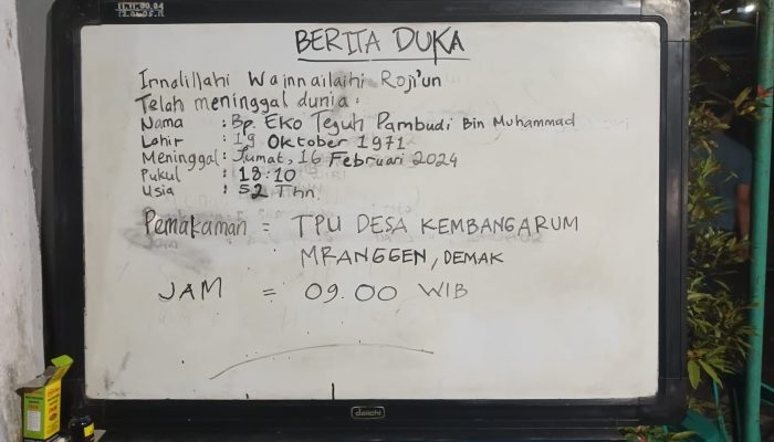 Ketua PPS Sambiroto Semarang Meninggal Dunia, KPU: Sudah Sakit Sebelum Pemilu