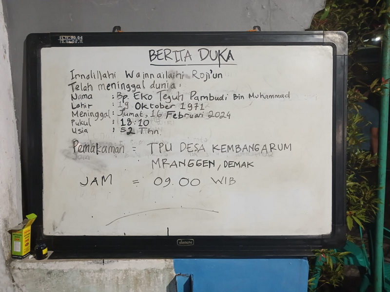 Ketua PPS Sambiroto Semarang Meninggal