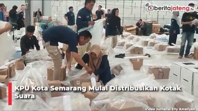Video KPU Kota Semarang Mulai Distribusikan Kotak Suara