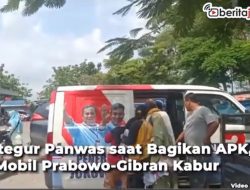 Video Ditegur Panwas saat Bagikan APK, 3 Mobil Prabowo-Gibran Kabur