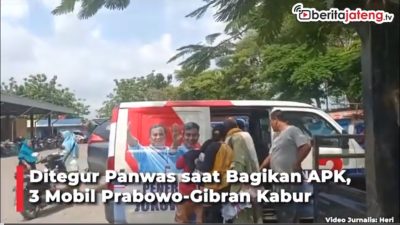 Video Ditegur Panwas saat Bagikan APK, 3 Mobil Prabowo-Gibran Kabur