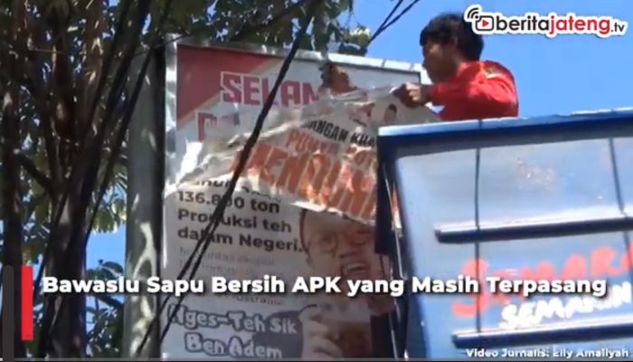 Video Bawaslu Kota Semarang Sapu Bersih APK yang Masih Terpasang