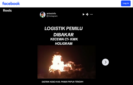 reels pembakaran logistik pemilu