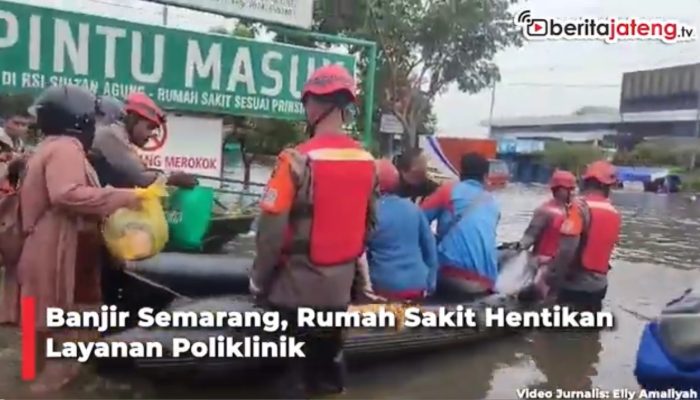 Video Banjir Semarang, Rumah Sakit Hentikan Layanan Poliklinik