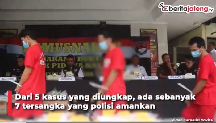 Video Polda Jateng Musnahkan 47,8 Kilogram Sabu dan Puluhan Ribu Ekstasi