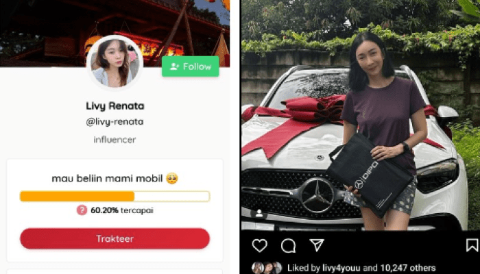 Ramai Kabar Livy Renata Belikan Mobil Sang Ibu dari Donasi Online, Warganet Curiga Ada Pencucian Uang