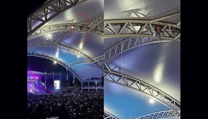 [HOAKS] Tak Punya Tiket, 2 Fans Taylor Swift Panjat Gedung Konser di Singapura Demi Menonton Idolanya