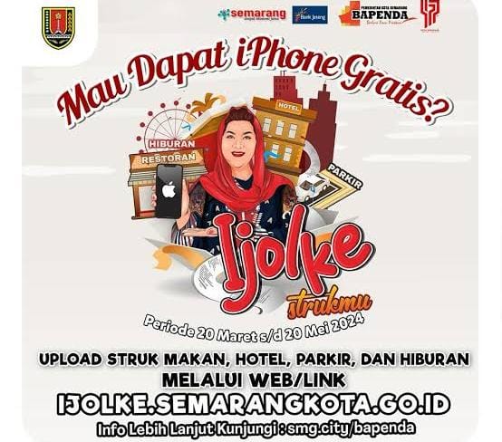 Ada Program Ijolke, Cukup Upload Struk Makan hingga Parkir di Semarang Bisa Dapat Iphone