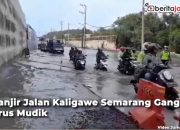 Video Banjir Jalan Kaligawe Semarang Ganggu Arus Mudik