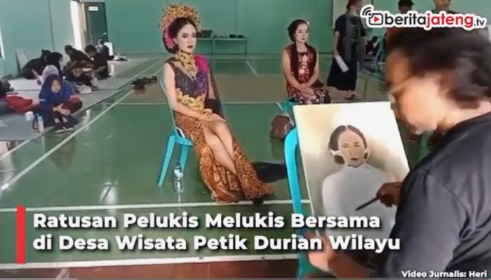 Video Ratusan Pelukis Melukis Bersama di Desa Wisata Petik Durian Wilayu