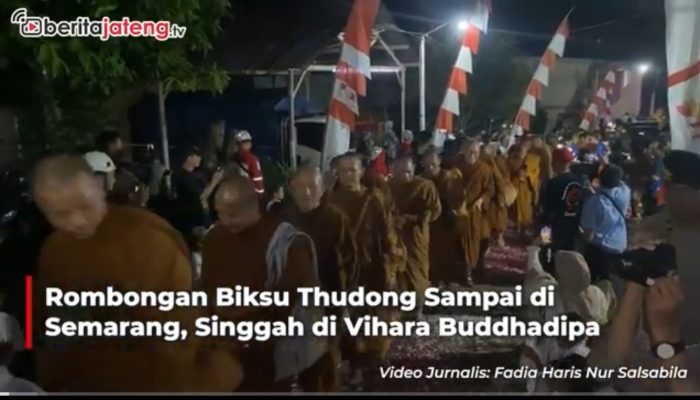 Video Rombongan Biksu Thudong Sampai di Semarang, Singgah di Vihara Buddhadipa