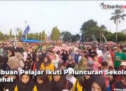 Video Ribuan Pelajar Ikuti Peluncuran Sekolah Sehat