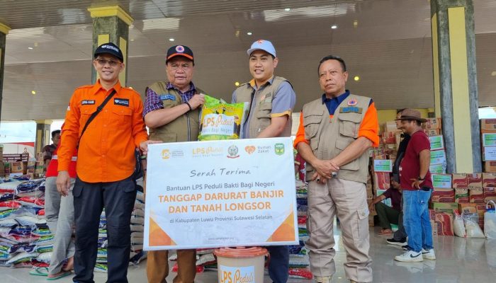 LPS Serahkan Bantuan untuk Korban Banjir dan Tanah Longsor di Kabupaten Luwu