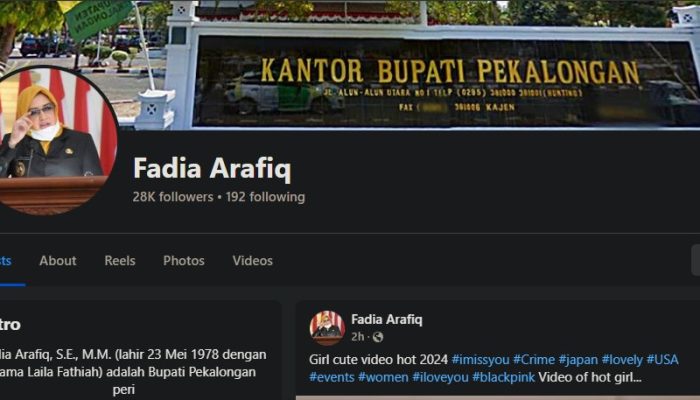 Diretas, Akun Facebook Bupati Pekalongan Fadia Arafiq Unggah Video Esek-esek, Isu Pilkada 2024?