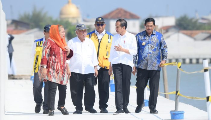Cek Sheetpile Proyek Penanganan Rob Banjir di Tambaklorok, Jokowi: Jadi Percontohan Pertama di Indonesia