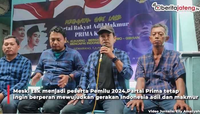 Video Partai Prima Deklarasi Dukung Iswar Maju Pilwalkot Semarang 2024