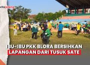 Video Ibu-ibu PKK Blora Bersihkan Lapangan Kridosono, Temukan Banyak Tusuk Sate