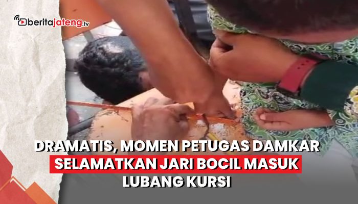Video Dramatis, Momen Petugas Damkar Selamatkan Jari Bocil Masuk Lubang Kursi