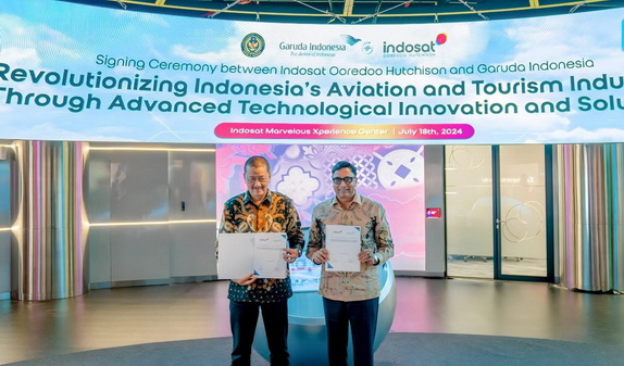Kolaborasi Indosat dan Garuda Indonesia Perkuat Sektor Penerbangan dan Pariwisata