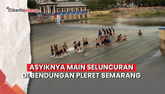 Video Asyiknya Main Seluncuran di Bendungan Pleret Semarang
