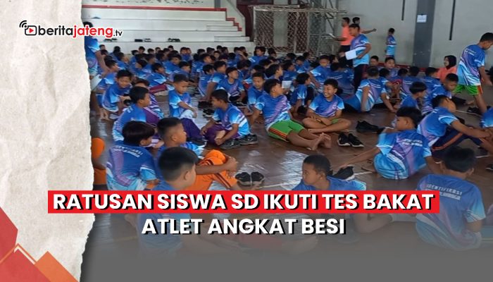 Video Ratusan Siswa SD Ikuti Tes Bakat Atlet Angkat Besi