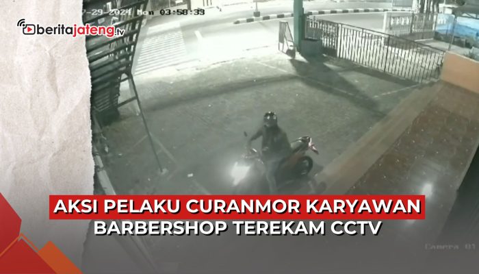 Video Aksi Pelaku Curanmor Karyawan Barbershop Terekam CCTV