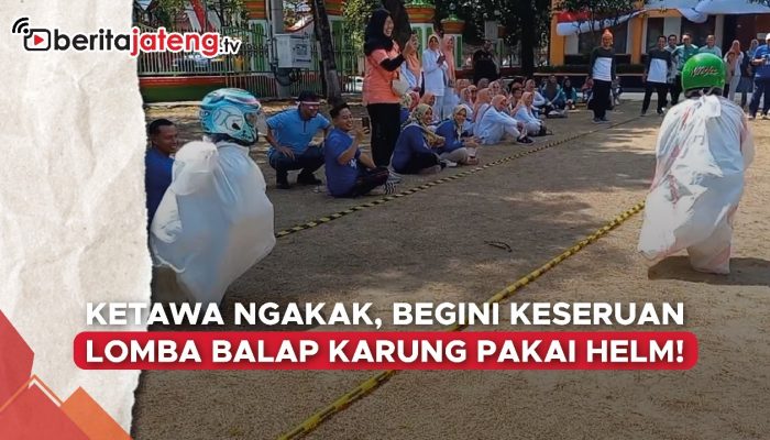 Video Ketawa Ngakak, Lomba Balap Karung Pakai Helm