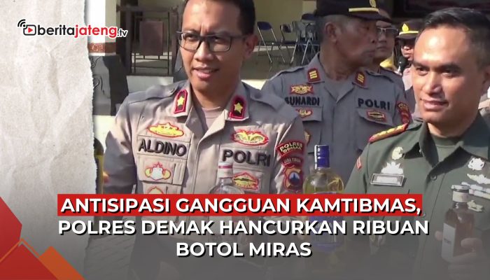 Video Polres Demak Hancurkan Ribuan Botol Miras