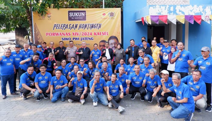 Pelepasan Kontingen PWI Jateng untuk Porwanas XIV 2024 oleh Kadisporapar
