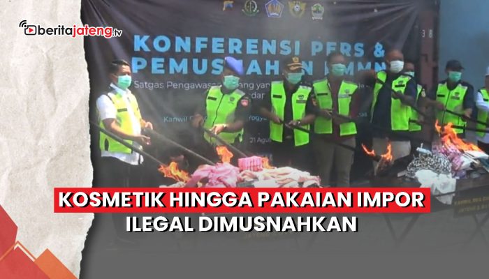 Video Bea Cukai Jateng-DIY Musnahkan Kosmetik dan Pakaian Impor Illegal