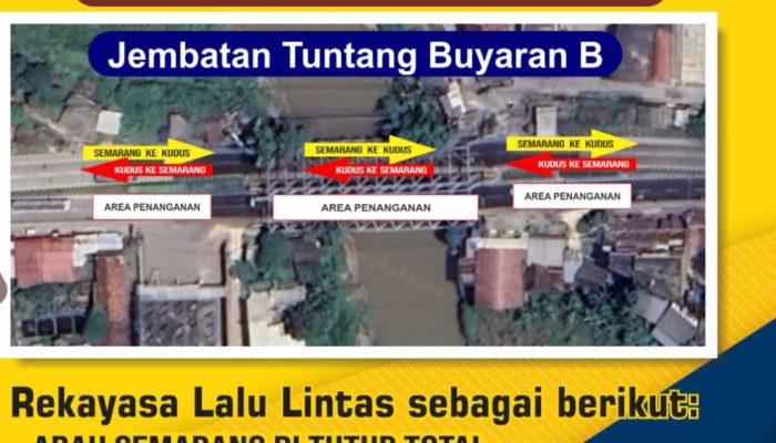 Mulai Dibangun, Jembatan Tuntang Buyaran B Arah Semarang Tutup Total 2 Bulan, Ini Jalur Alternatifnya