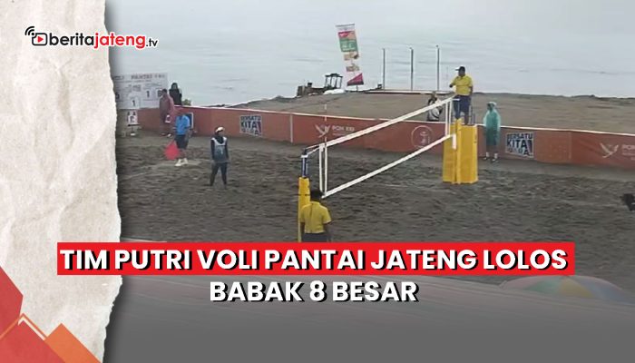 Video Tim Putri Voli Pantai Jawa Tengah Lolos Babak 8 Besar