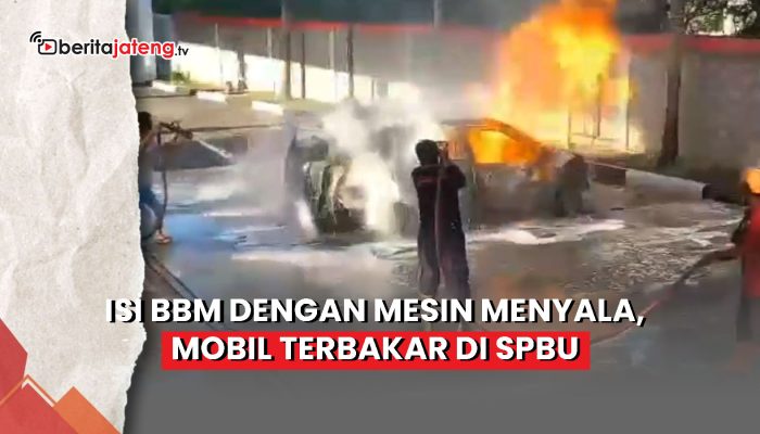 Video Isi BBM dengan Mesin Menyala, Mobil Terbakar di SPBU