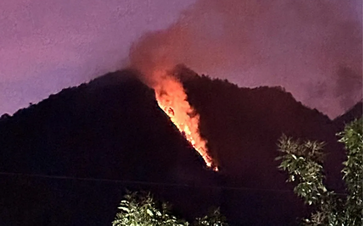 Gunung Telomoyo terbakar. (ant)