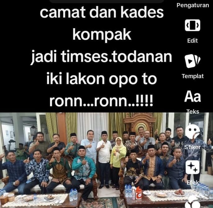 camat dan kades pose dengan paslon asri