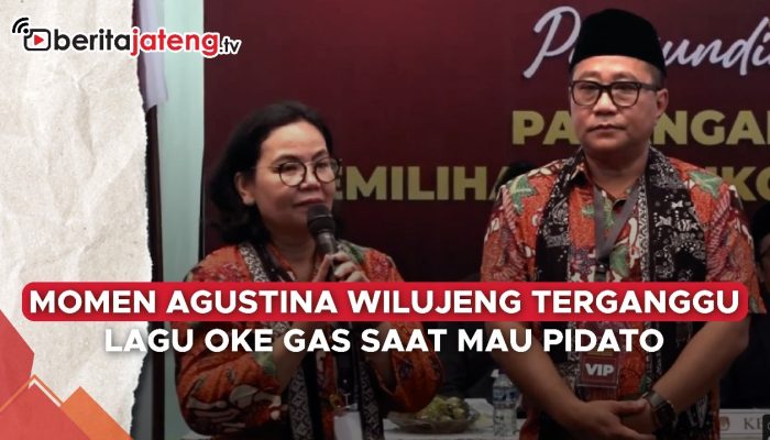 Video Momen Calon Walikota Semarang Agustina Wilujeng Terganggu Lagu Oke Gas saat Mau Pidato