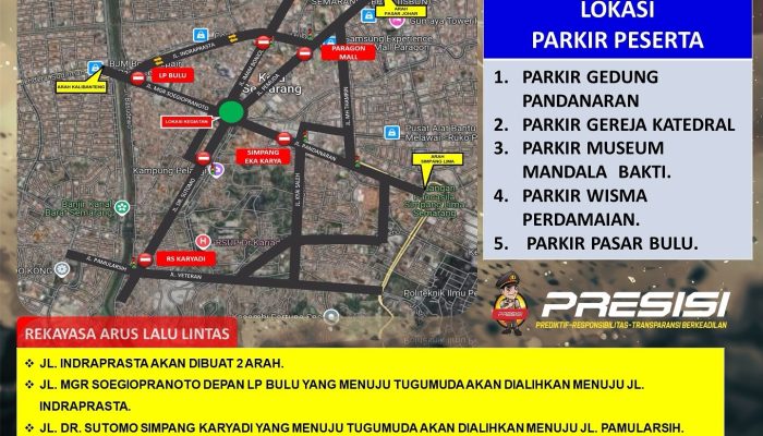 Peringatan Pertempuran 5 Hari di Semarang Hingga Senin 14 Oktober, Ini Daftar Pengalihan Jalannya