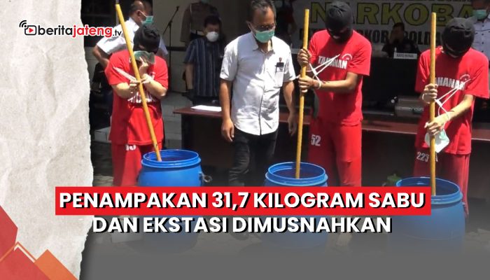 Video Penampakan 31,7 Kilogram Sabu dan Ekstasi Dimusnahkan
