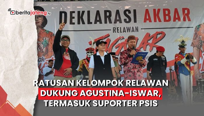 Video Ratusan Kelompok Relawan Dukung Agustina-Iswar, Termasuk Suporter PSIS