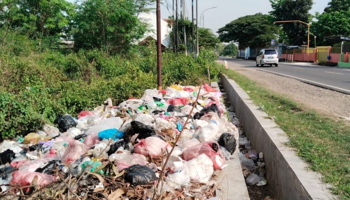 Makin Menggunung, Sampah di Depan Pabrik Rokok Tempellemahbang Blora Bau Busuk, Warga Ngeluh
