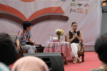 Ariel Tatum di Nusantara Dharma Book Festival 6.0. (Dok)