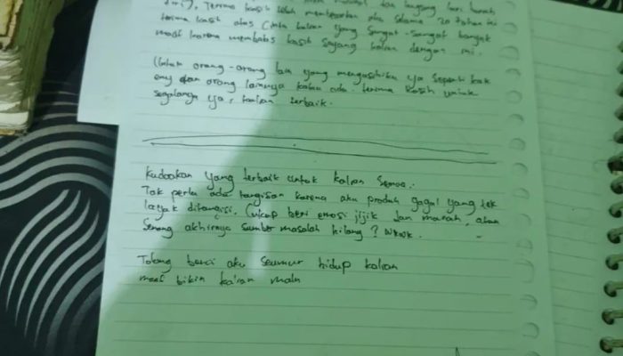 Mahasiswa Unnes Gantung Diri di Kamar Kos, Tinggalkan Surat untuk Ortu dan Teman, Ini Isinya