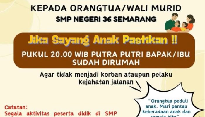 Cegah Pelajar jadi Kreak, Disdik Kota Semarang Sebar Flyer Larangan Keluar Malam, Sudah di Rumah Jam 8