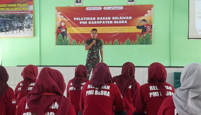 Gandeng Yonif 410 Alugoro, PMI Blora Gelar Latihan Pendidikan Dasar Bagi Relawan