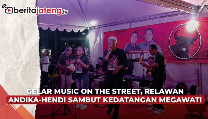 Video Gelar Music On The Street, Relawan Andika-Hendi Sambut Kedatangan Megawati
