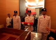 Akmal Faiz Ali Khadafi (kiri) saat menjadi pembentang dalam Upacara HUT RI