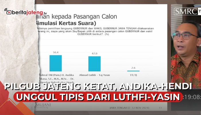 Video Survei Pilgub Jateng Ketat, Andika-Hendi Unggul Tipis dari Luthfi-Yasin