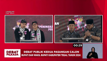 Debat Publik Kedua Pilbup Tegal 2024, Adu Slogan dan Visi Misi Bima-Mujab dan Ischak-Kholid